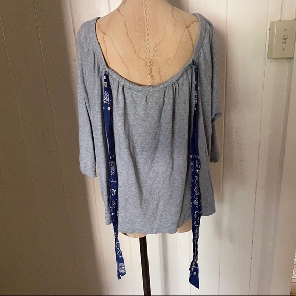 MASTERMIND JAPAN sz 0 S Off Shoulder Gray Top Tee - Picture 3 of 10